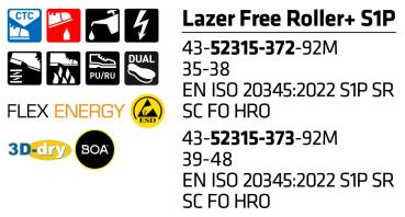 SIEVI LAZER FREE ROLLER+ S1P Größe 35-38